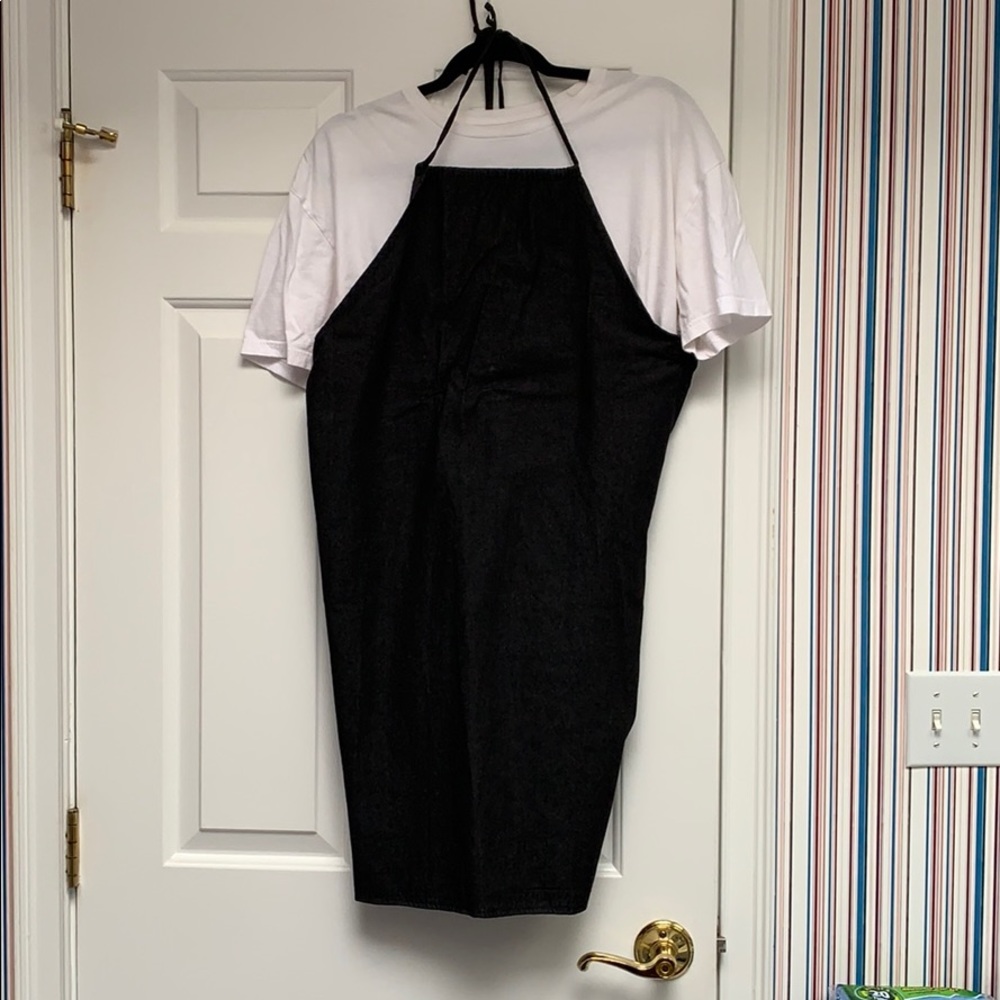 Black denim dress halter top
